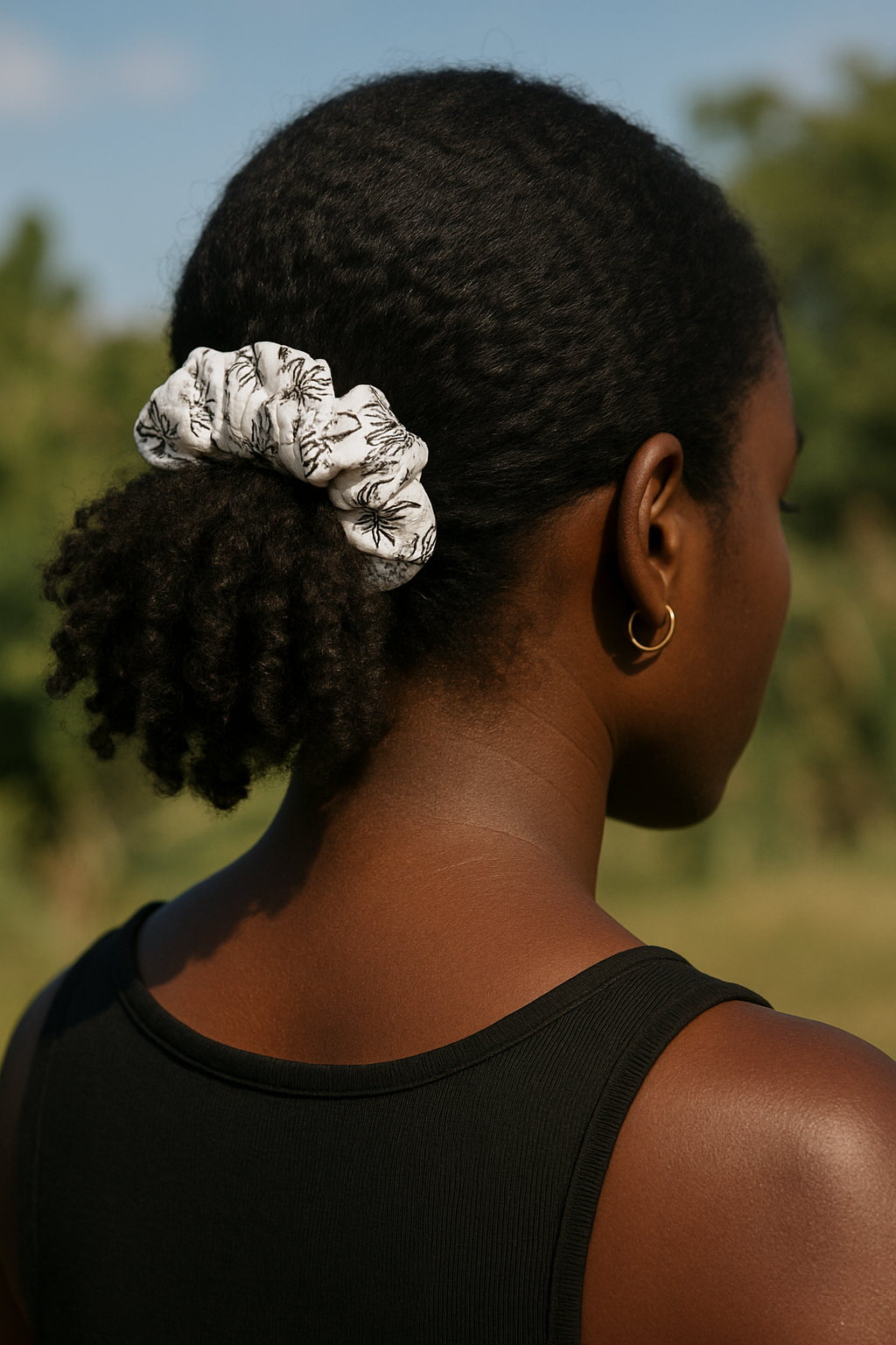 Cotton White & Black Floral