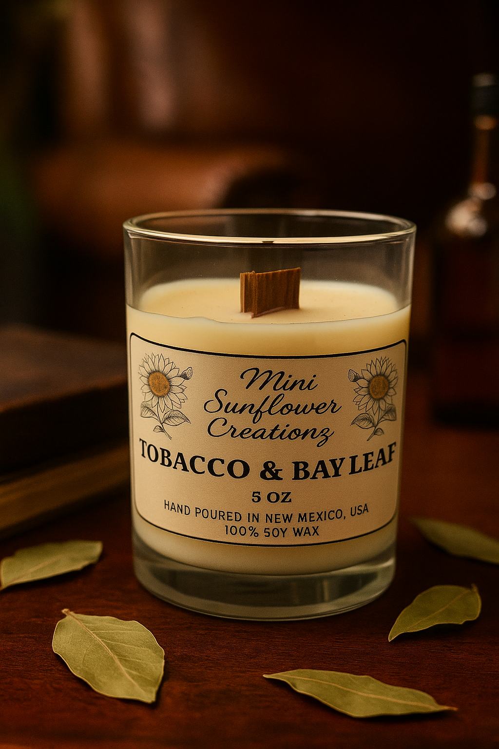 Tobacco & Bay Leaf — Hand-Poured Soy Candle