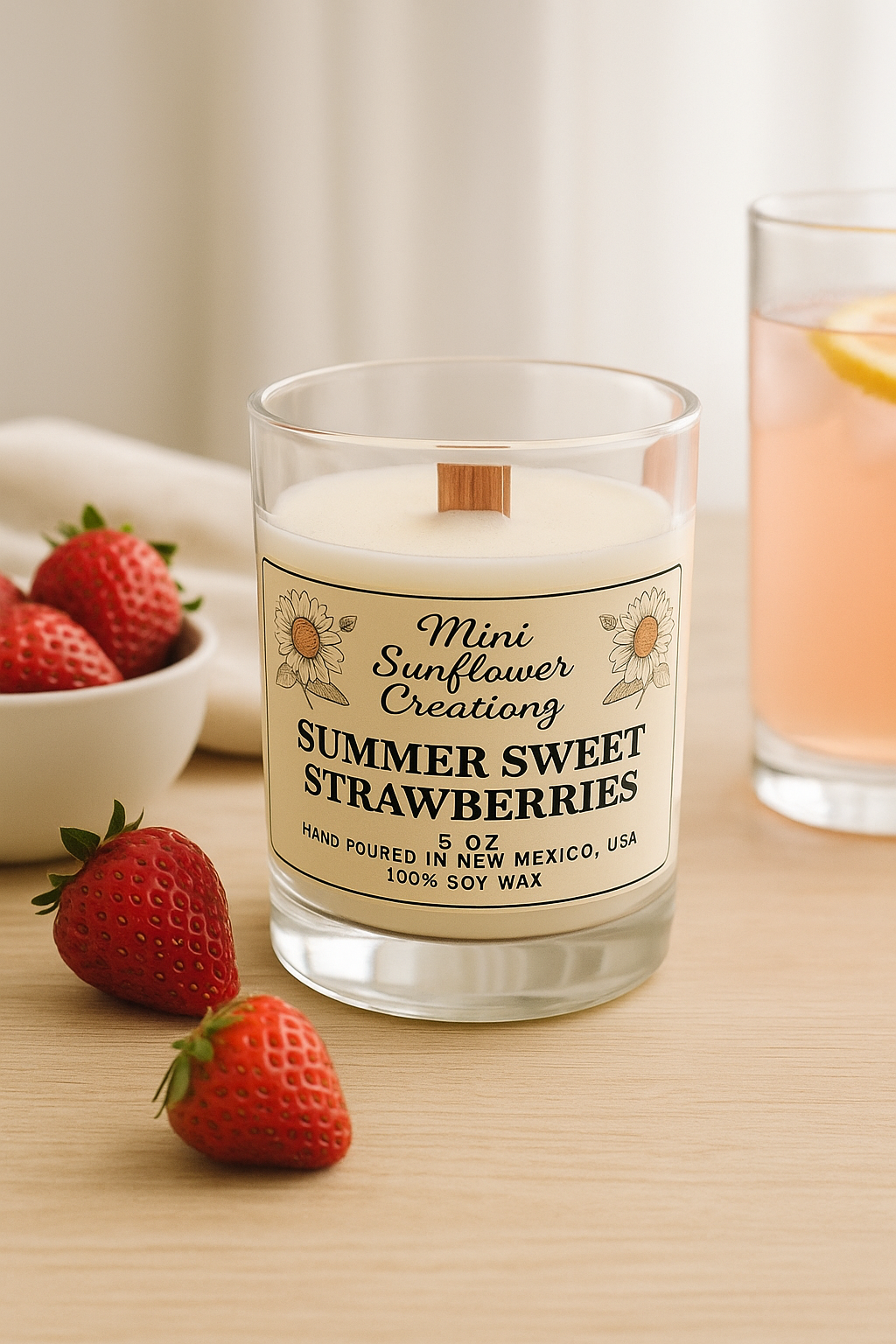 Summer Sweet Strawberries — Hand-Poured Soy Candle