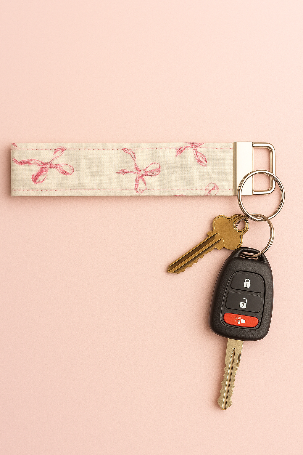 Pink Bow Sketch Wristlet