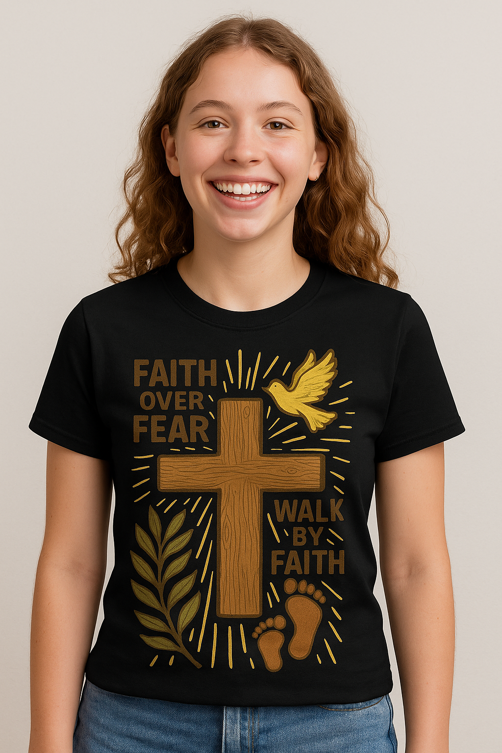 Faith Over Fear – Walk by Faith Christian T-Shirt