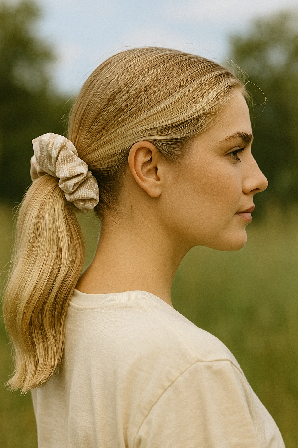 Cotton White & Beige Gingham