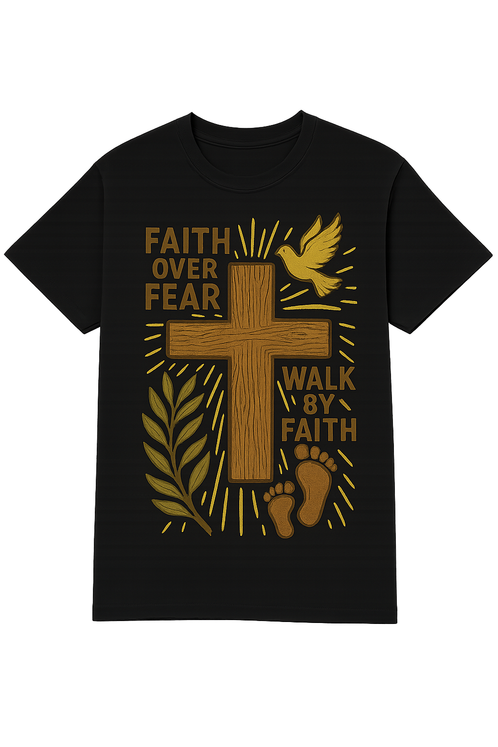 Faith Over Fear – Walk by Faith Christian T-Shirt