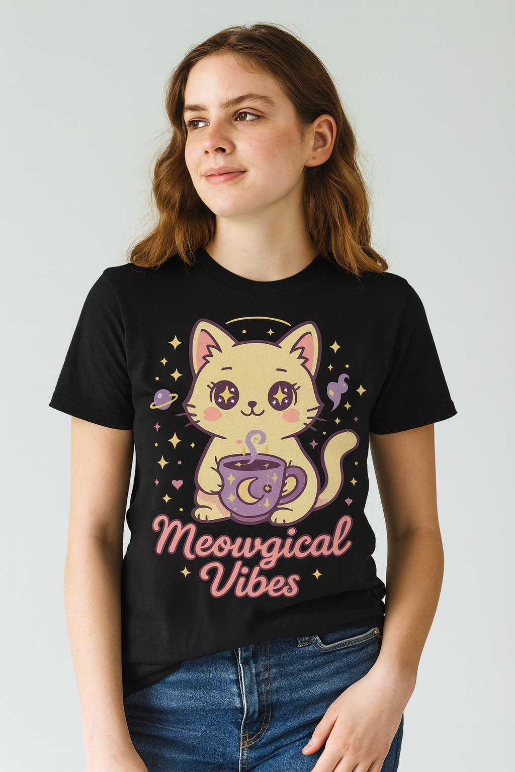 Meowgical Vibes Cute Cat T-Shirt