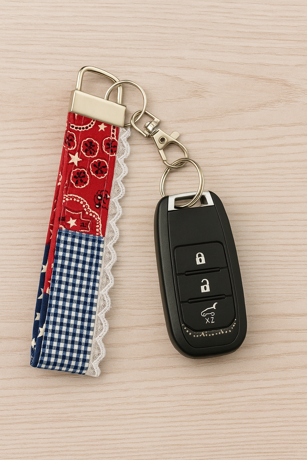 Americana Bandana Patch Wristlet