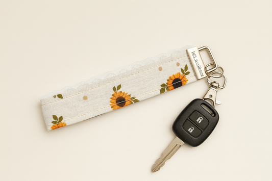 Sunflower Dot Lace Wristlet