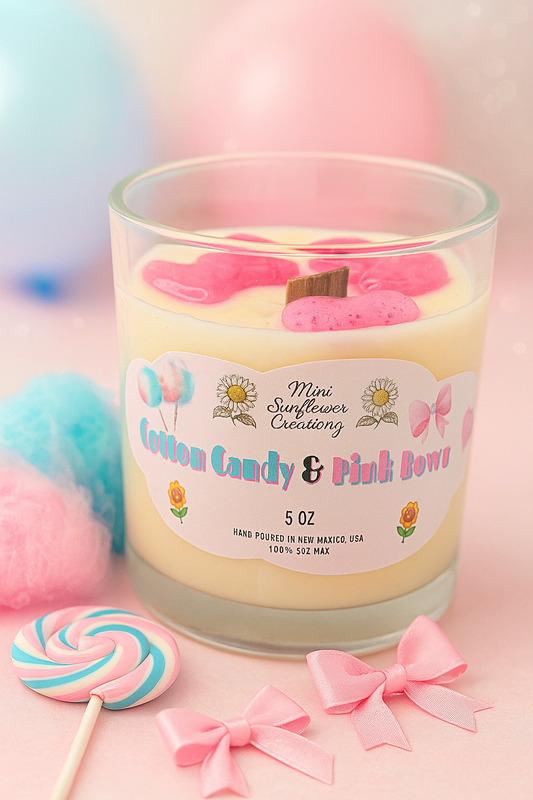 Cotton Candy & Pink Bows — Hand-Poured Soy Candle