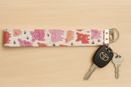 Pink Pig Parade Wristlet