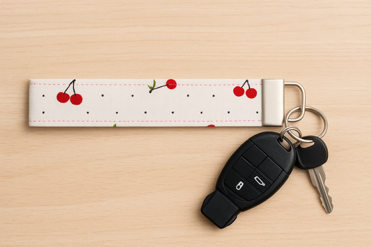 Classic Cherry Dot Wristlet